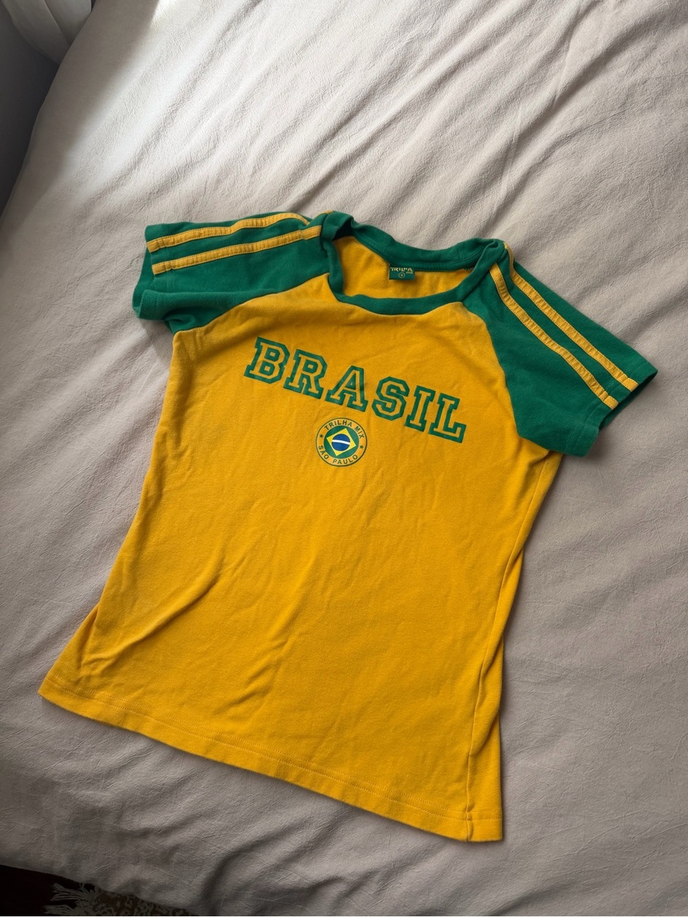 Brasil Short Sleeve Tee y2k - Yellow & Green